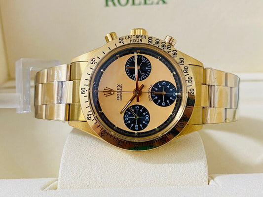 Daytona Paul Newman Vintage ref. 6245 vetro plexi oro e chamapgne